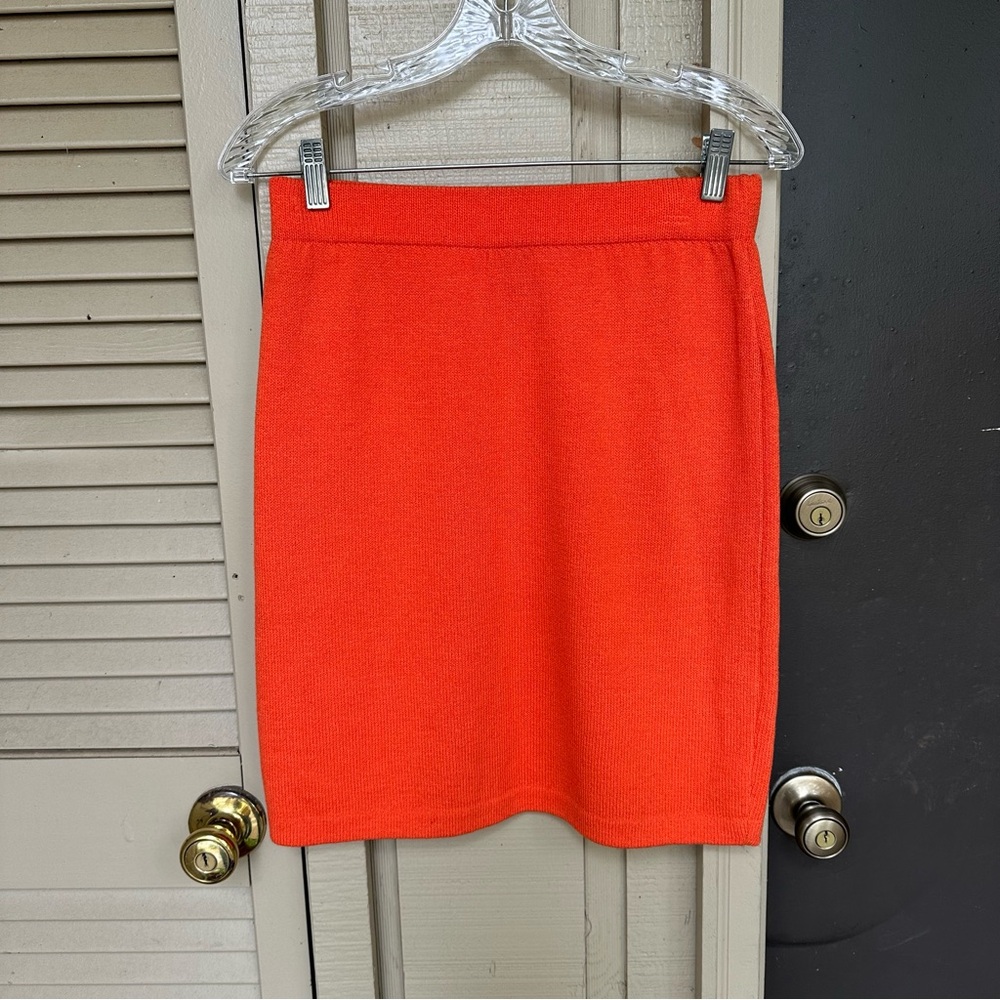 St John Collection By Marie Gray Knit Skirt - Orange Size 6